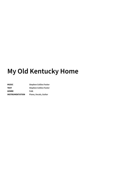 My Old Kentucky Home - Title Page