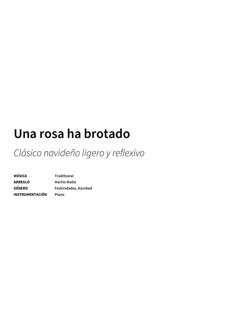 Una rosa ha brotado - Title Page