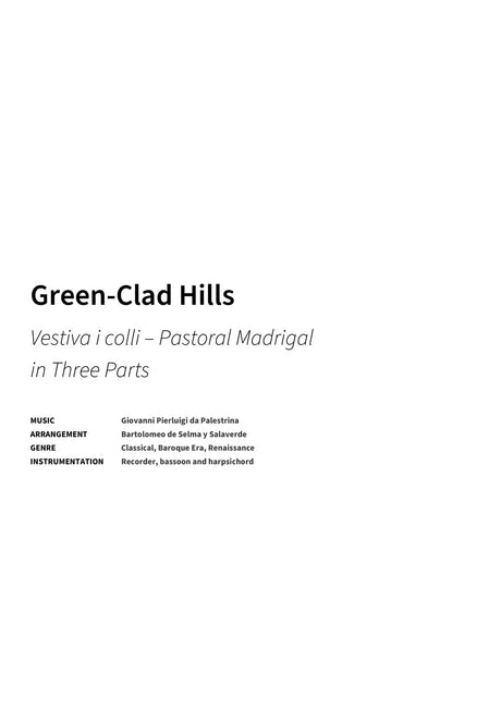Green-Clad Hills - Title Page