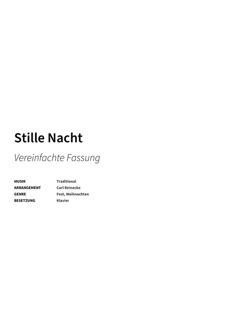 Stille Nacht - Title Page