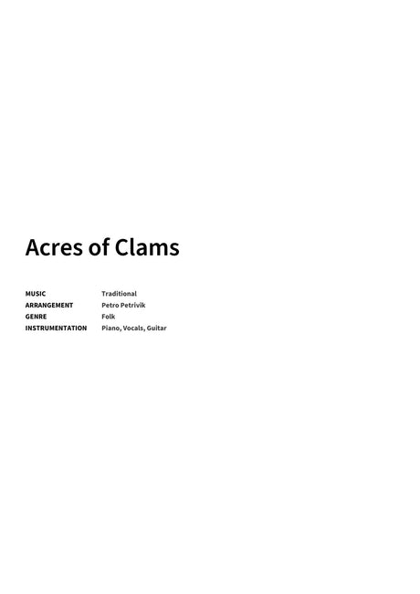 Acres of Clams - Title Page
