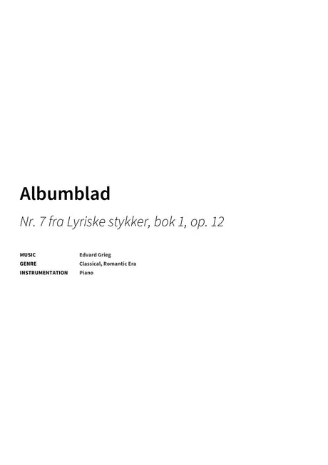 Albumblad - Title Page