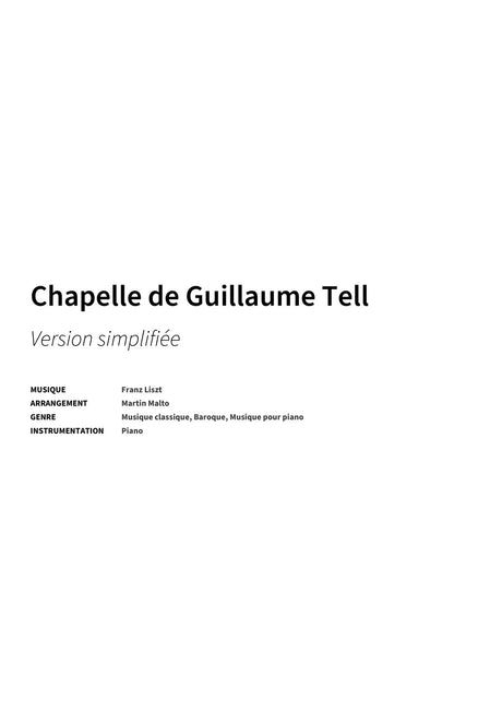 Chapelle de Guillaume Tell - Title Page