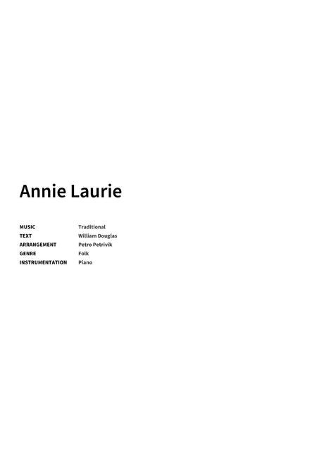 Annie Laurie - Title Page