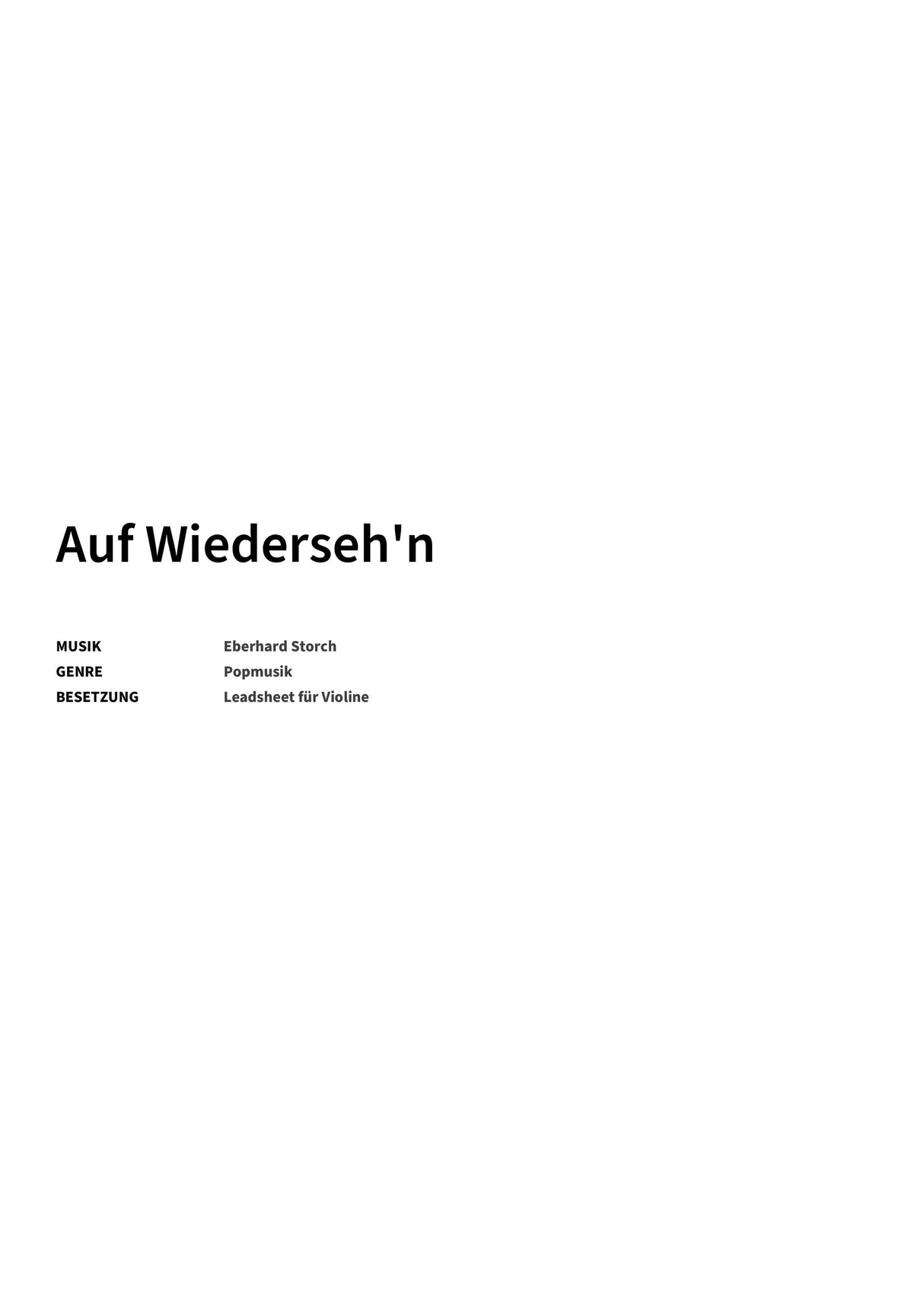 Auf Wiederseh'n - Title Page
