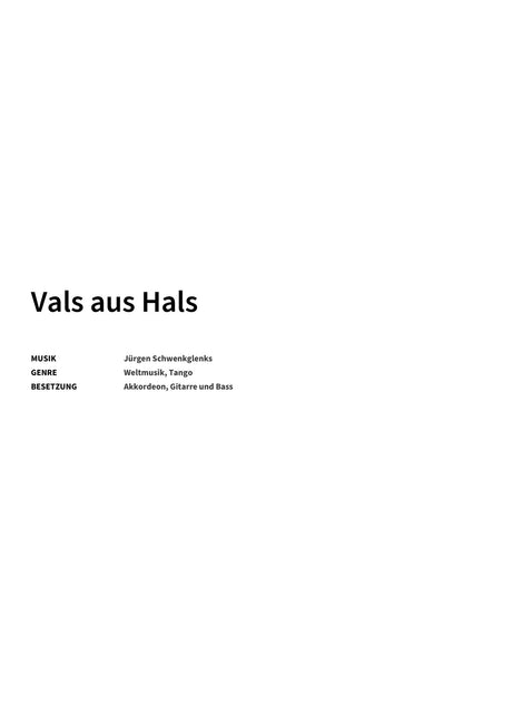 Vals aus Hals - Title Page