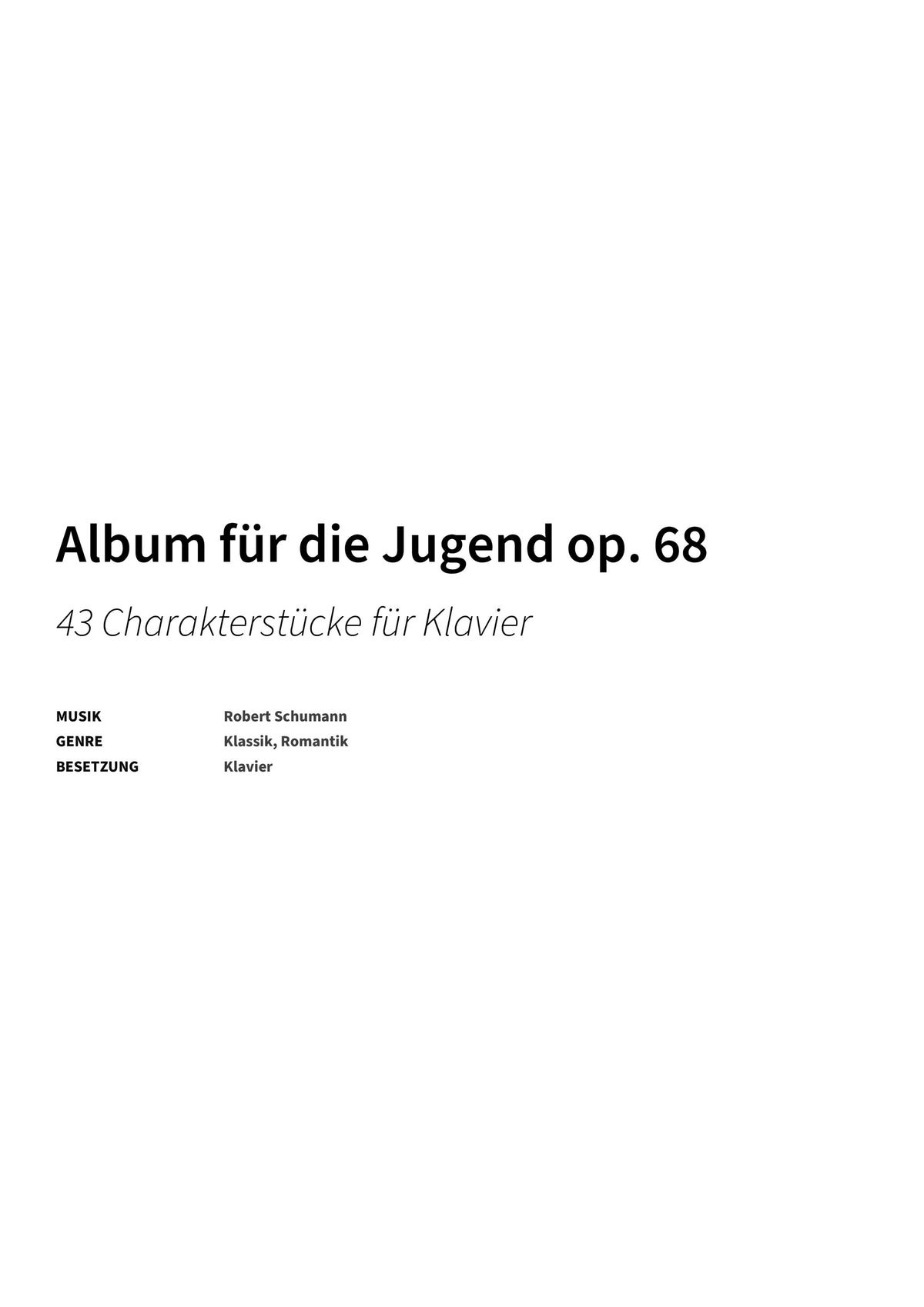 Album für die Jugend op. 68 - Title Page