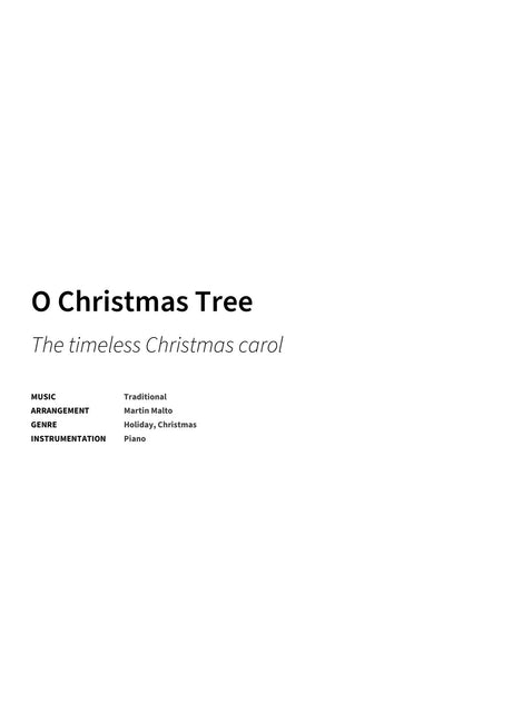 O Christmas Tree - Title Page