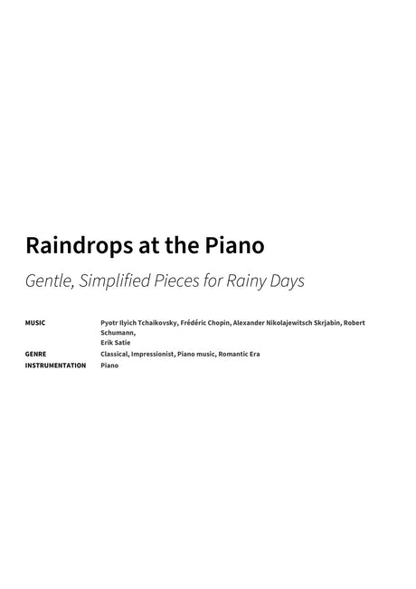 Raindrops at the Piano - Title Page