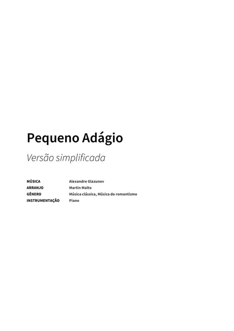 Pequeno Adágio - Title Page