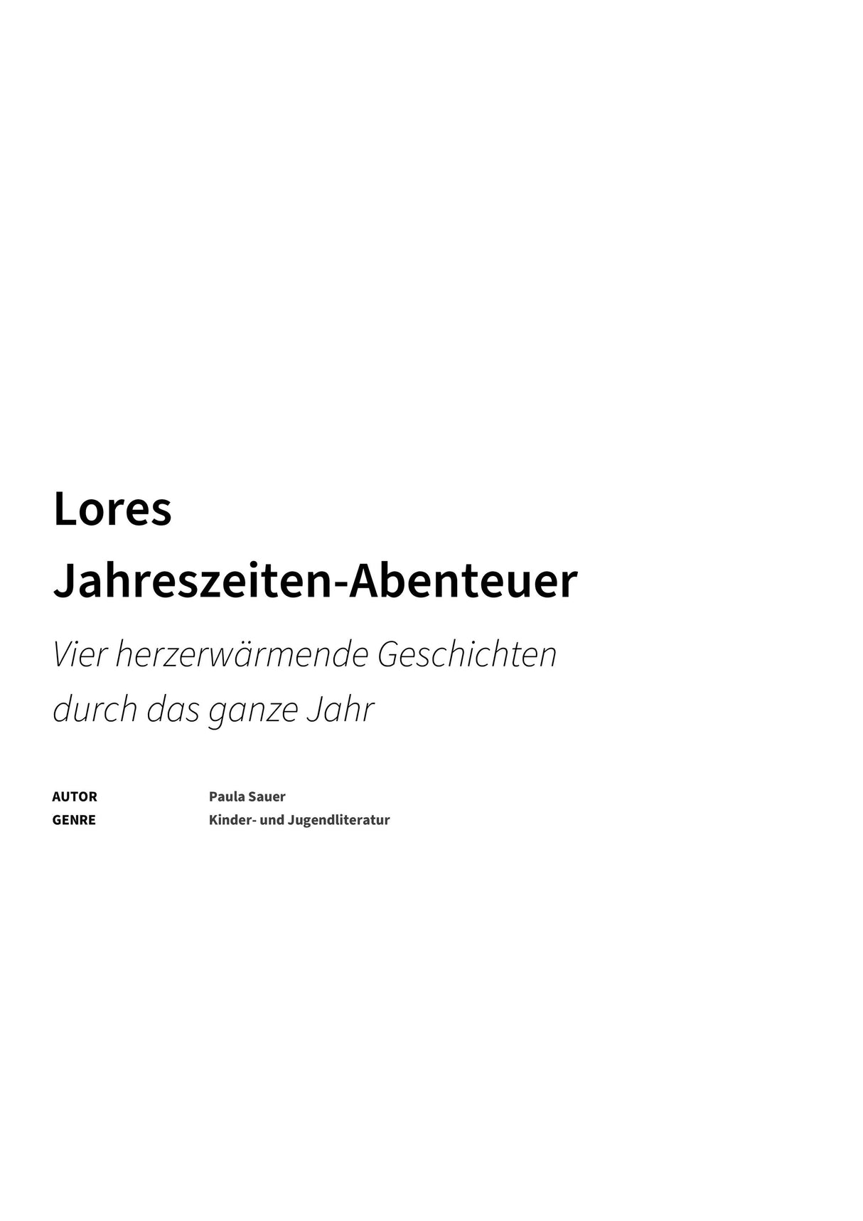 Lores Jahreszeiten‑Abenteuer - Title Page