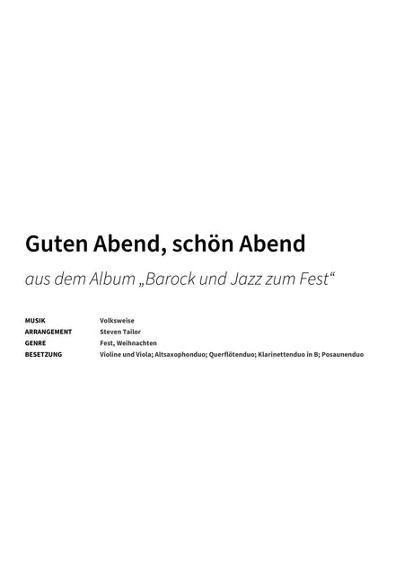 Guten Abend, schön Abend - Title Page