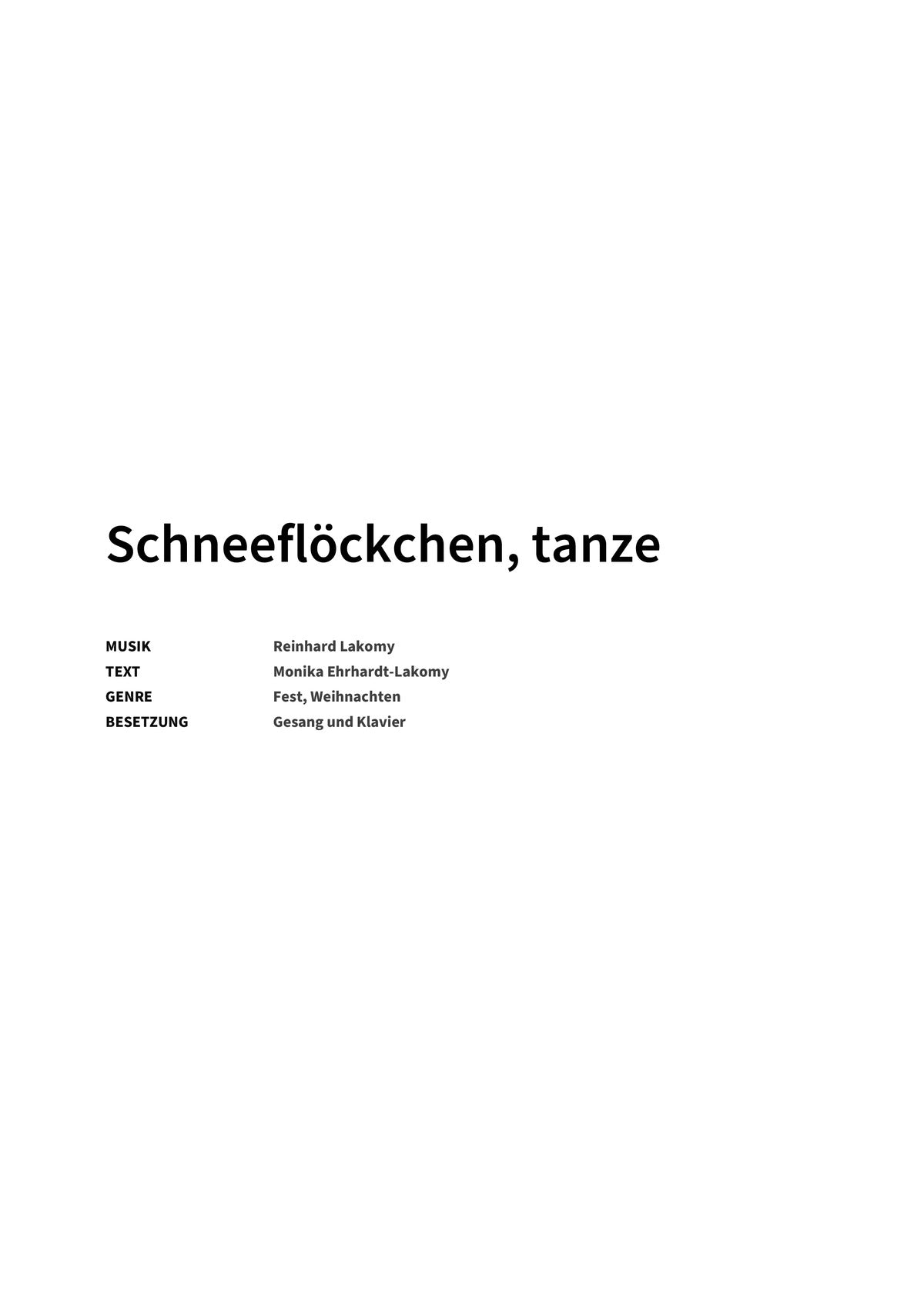 Schneeflöckchen, tanze - Title Page