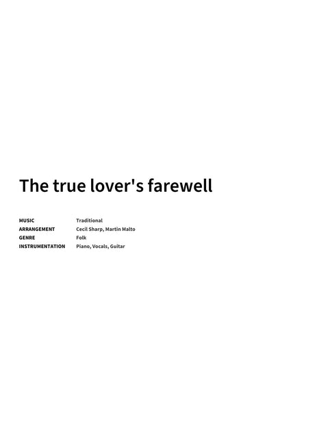 The true lover's farewell - Title Page