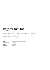 Ragtime für Elise - Title Page