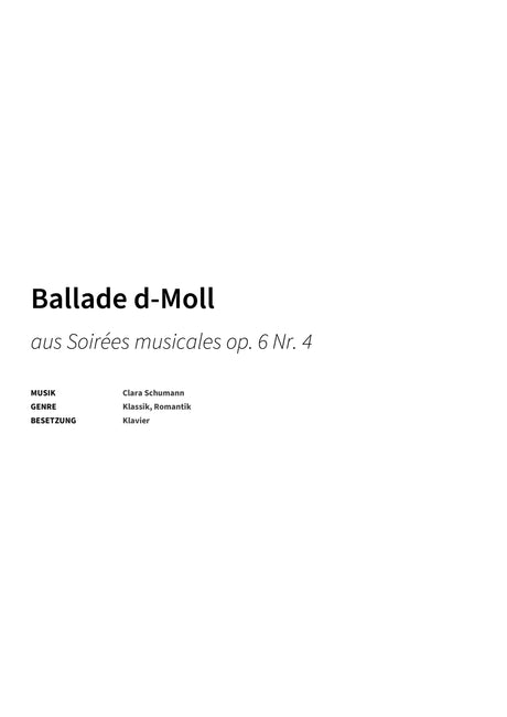 Ballade d-Moll - Title Page