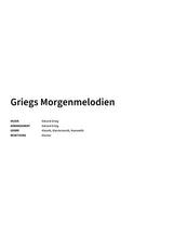 Griegs Morgenmelodien - Title Page