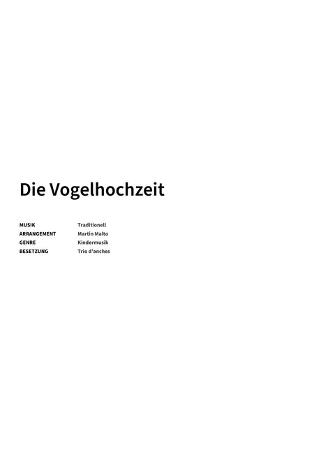 Die Vogelhochzeit - Title Page