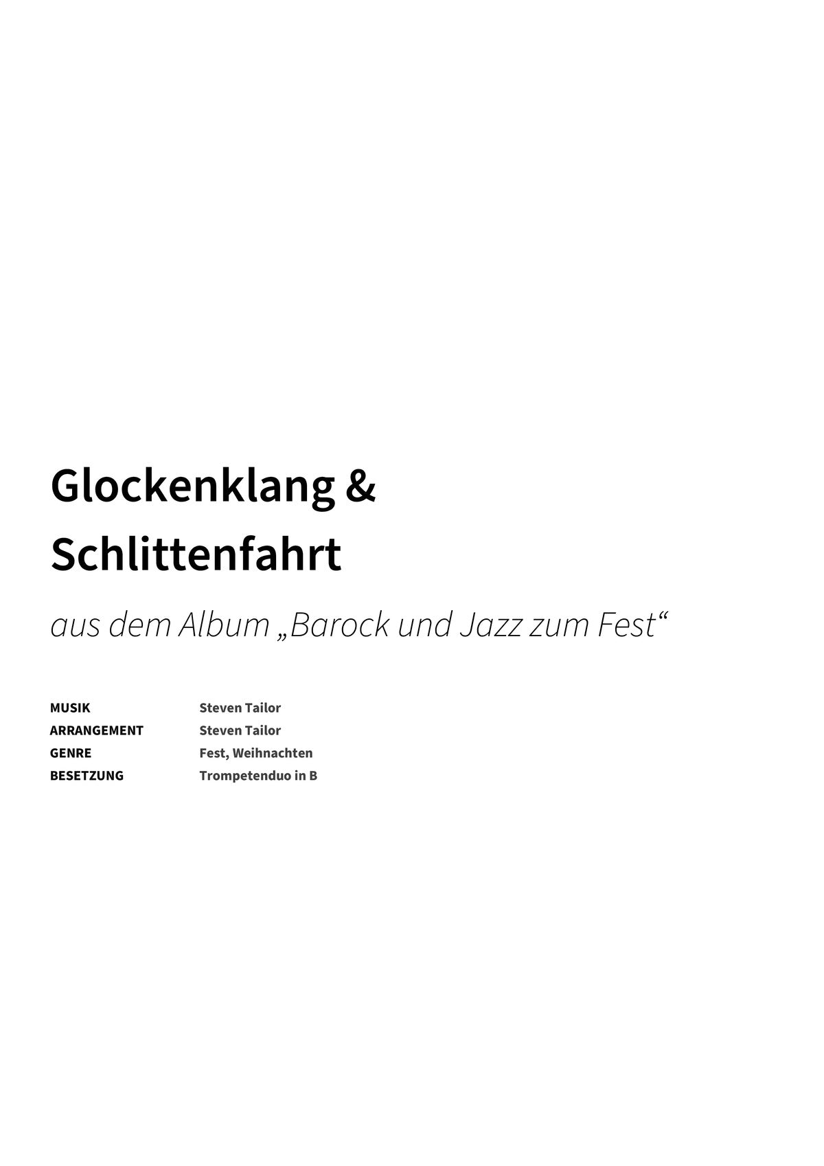 Glockenklang & Schlittenfahrt - Title Page