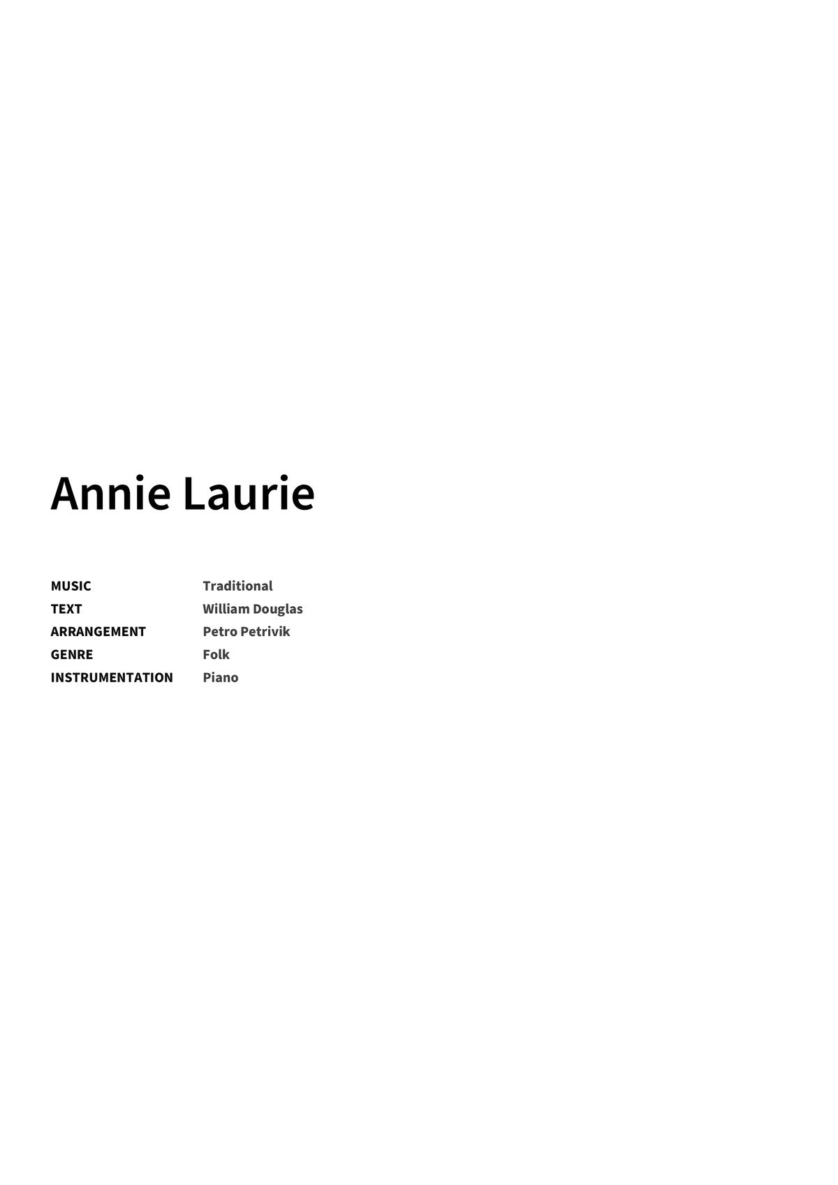 Annie Laurie - Title Page