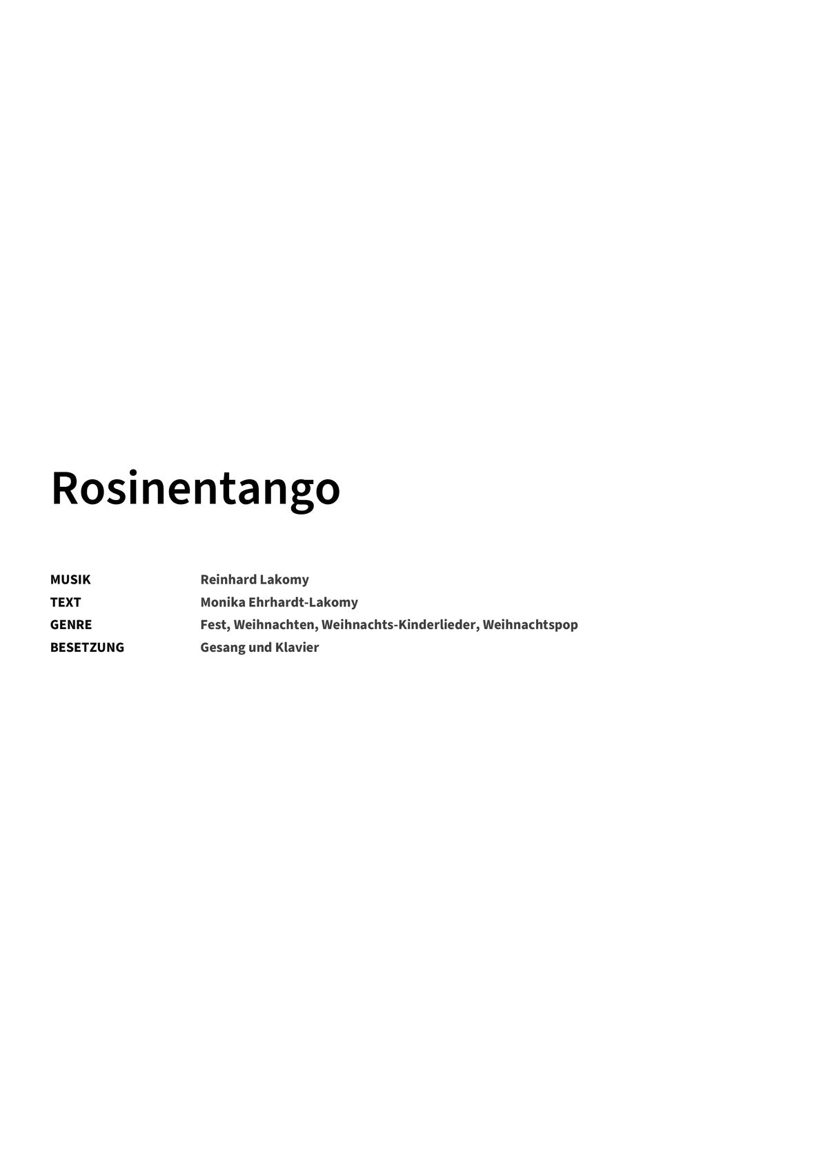 Rosinentango - Title Page