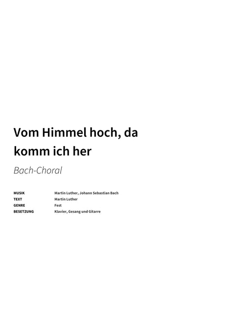 Vom Himmel hoch, da komm ich her - Title Page