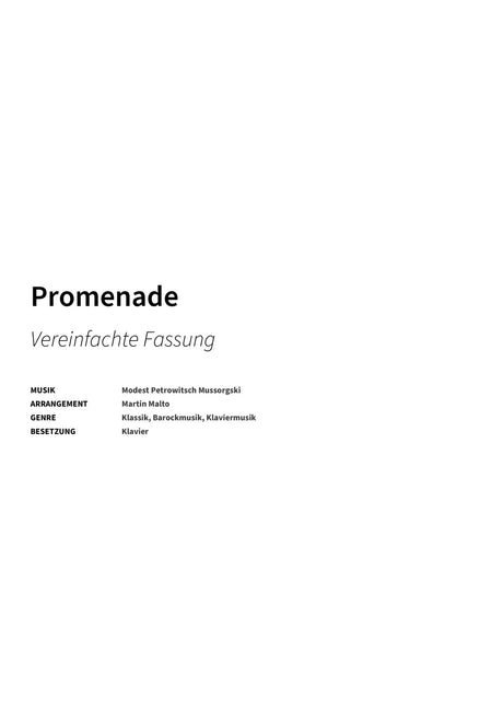 Promenade - Title Page