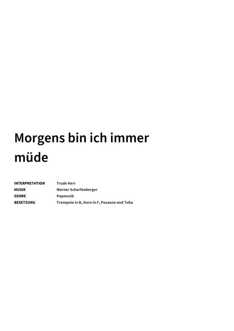 Morgens bin ich immer müde - Title Page
