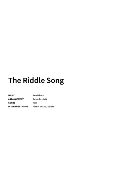 The Riddle Song - Title Page