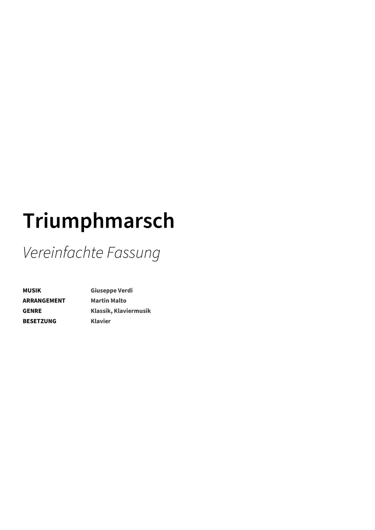 Triumphmarsch - Title Page