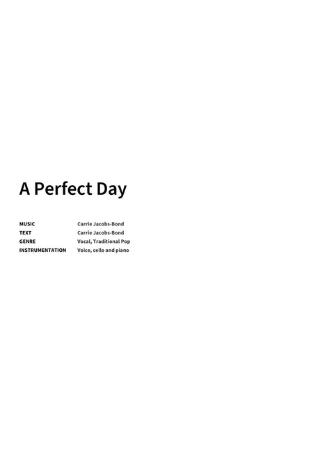 A Perfect Day - Title Page