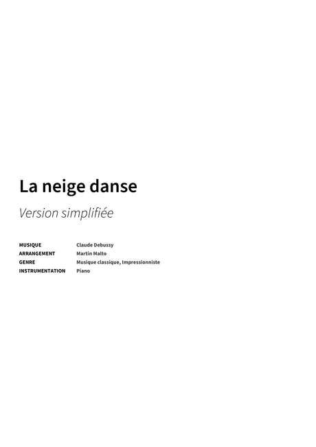 La neige danse - Title Page