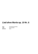 Lied ohne Worte op. 19 Nr. 6 - Title Page