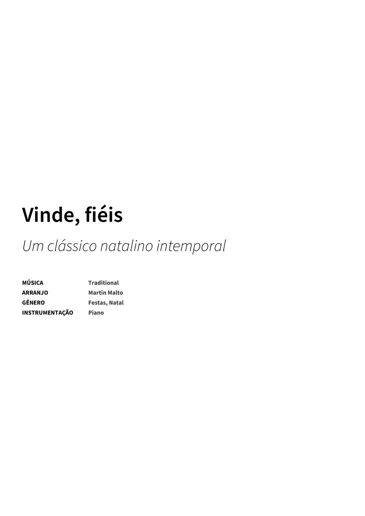 Vinde, fiéis - Title Page
