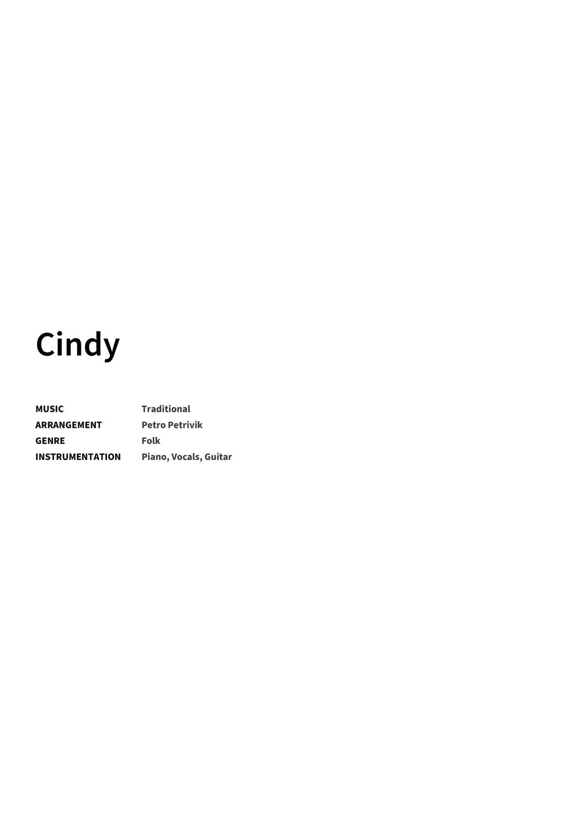 Cindy - Title Page
