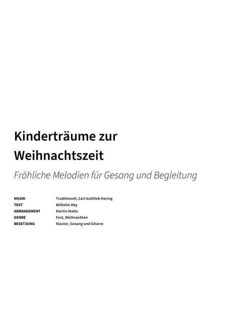 Kinderträume zur Weihnachtszeit - Title Page
