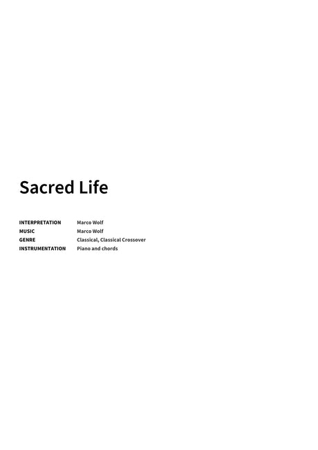 Sacred Life - Title Page