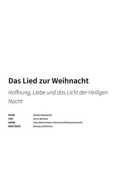 Das Lied zur Weihnacht - Title Page