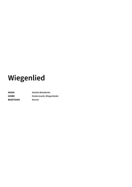 Wiegenlied - Title Page