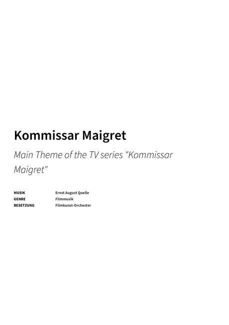 Kommissar Maigret - Title Page