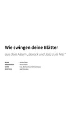 Wie swingen deine Blätter - Title Page