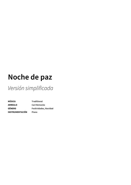 Noche de paz - Title Page