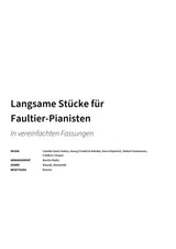 Langsame Stücke für Faultier-Pianisten - Title Page