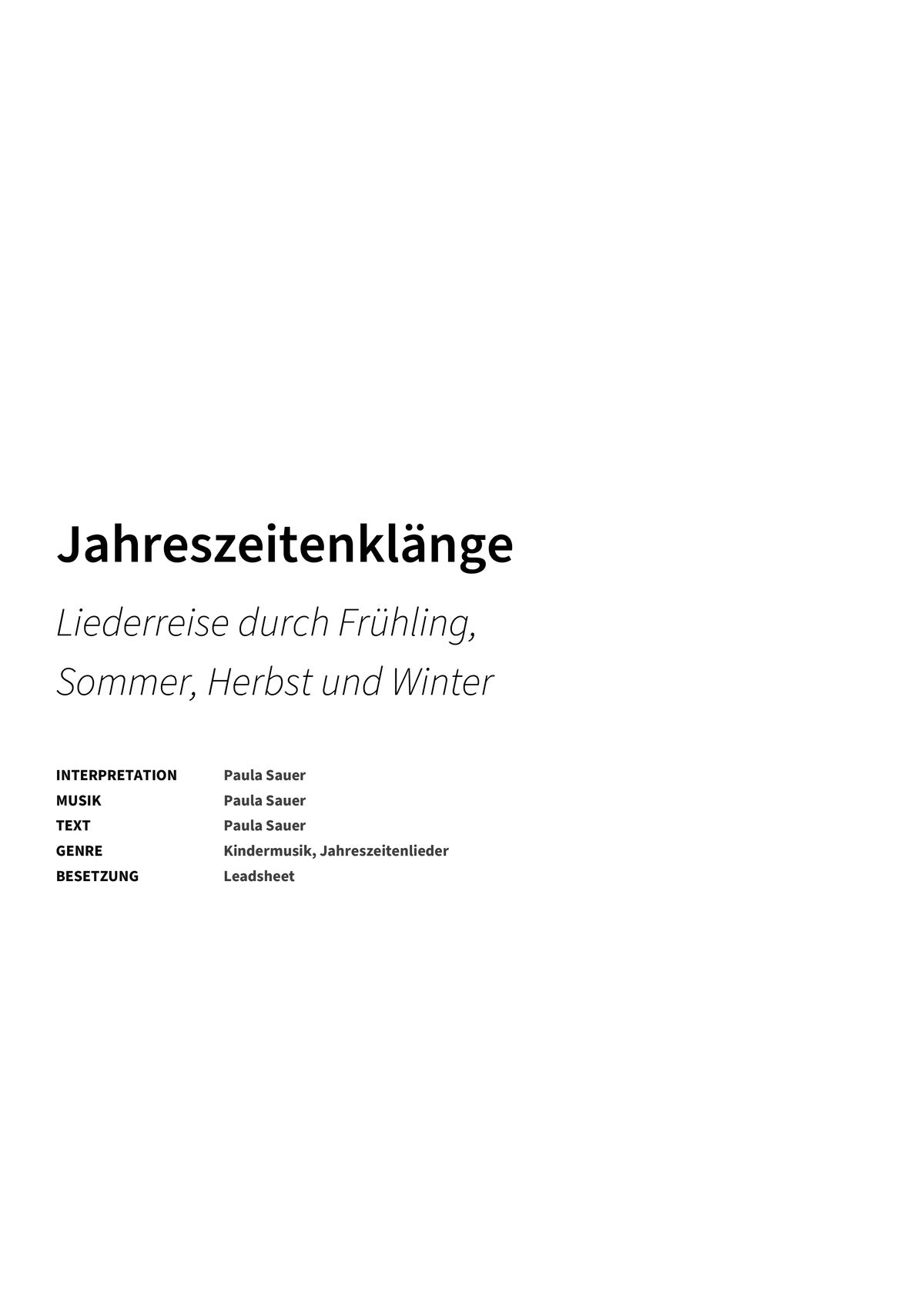 Jahreszeitenklänge - Title Page