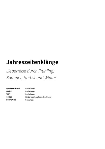 Jahreszeitenklänge - Title Page