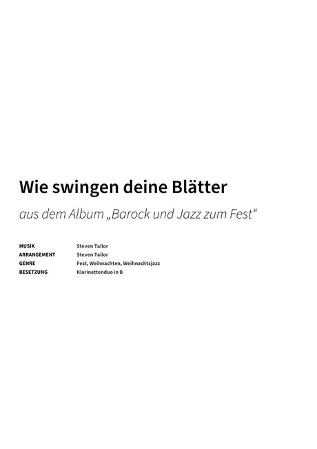 Wie swingen deine Blätter - Title Page