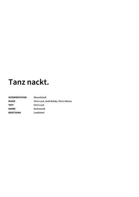 Tanz nackt. - Title Page