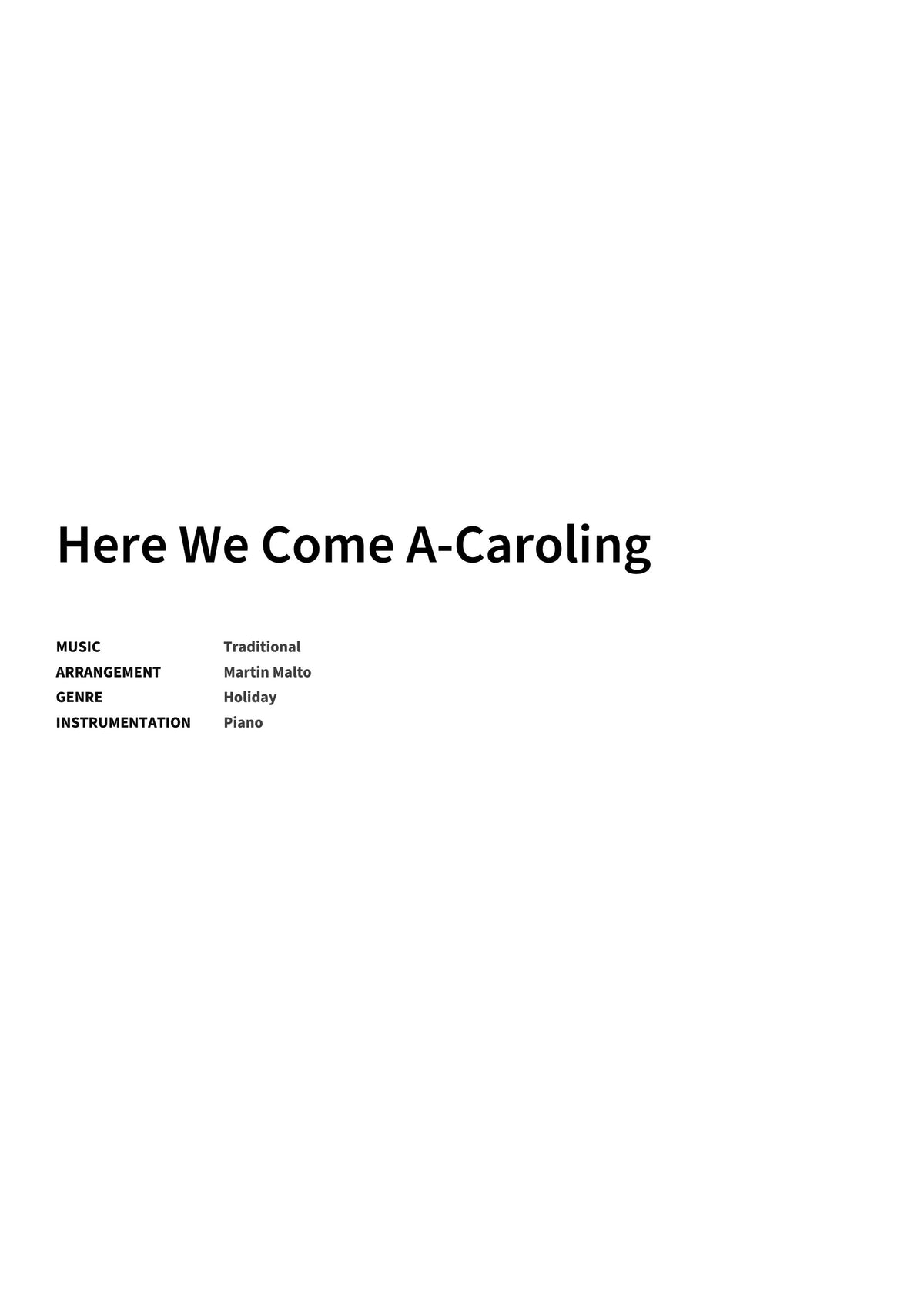 Here We Come A-Caroling - Title Page