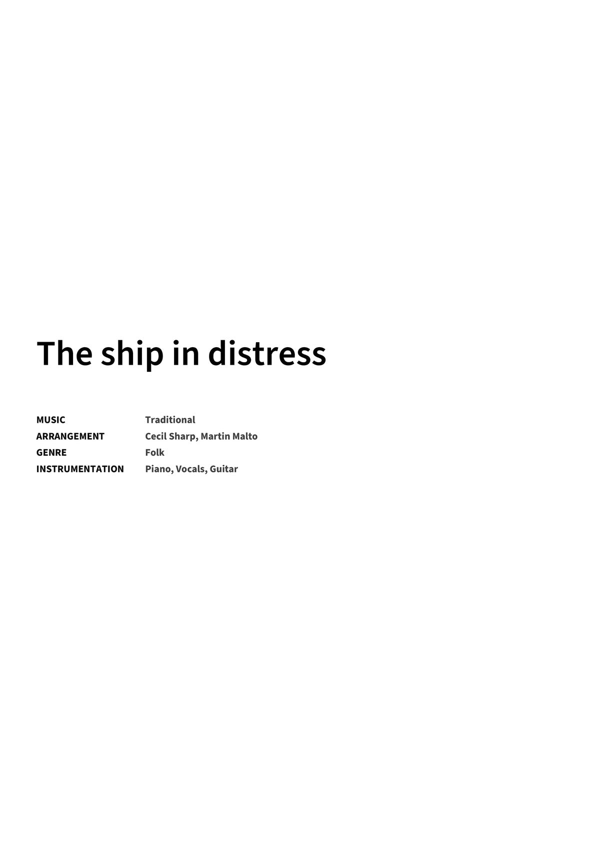 The ship in distress - Title Page