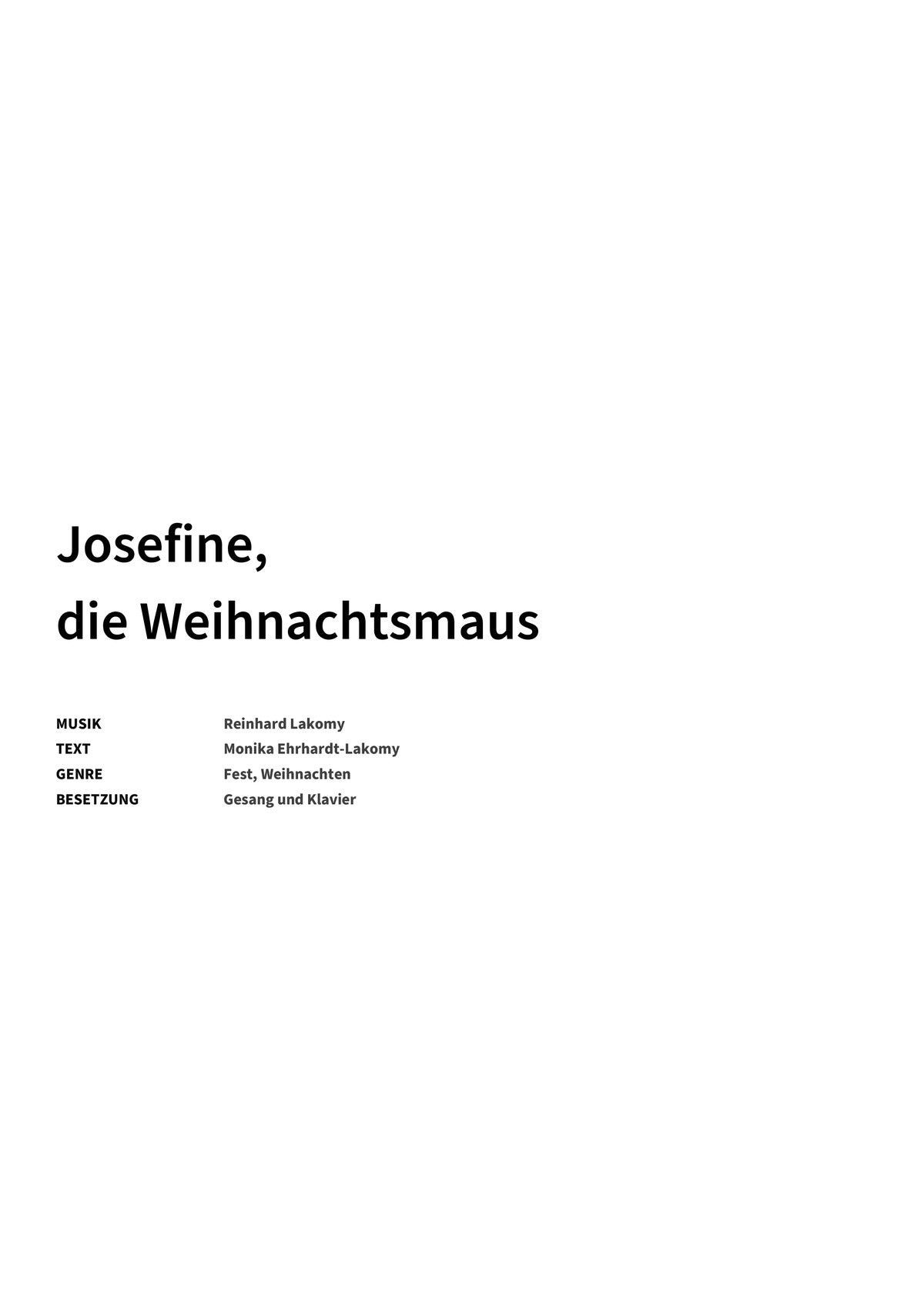 Josefine, die Weihnachtsmaus - Title Page